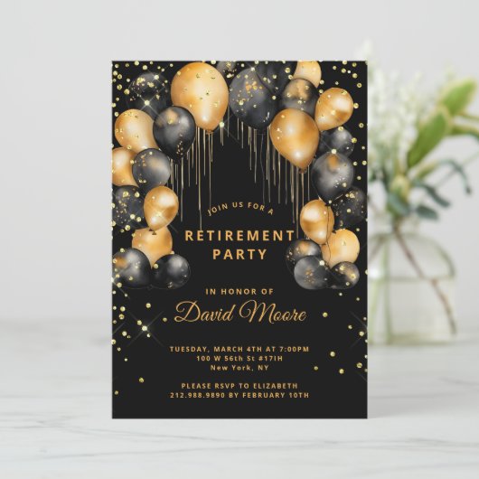 Modernes Party für die Altersvorsorge Einladung (Stehend Vorderseite)