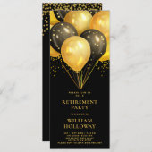 Modernes Party für die Altersvorsorge Gold Black B Einladung (Vorne/Hinten)