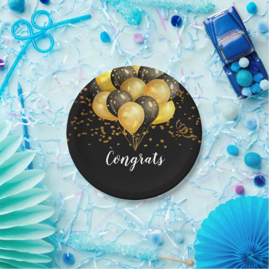 Modernes Party für die Altersvorsorge - Schwarz un Pappteller (Party)