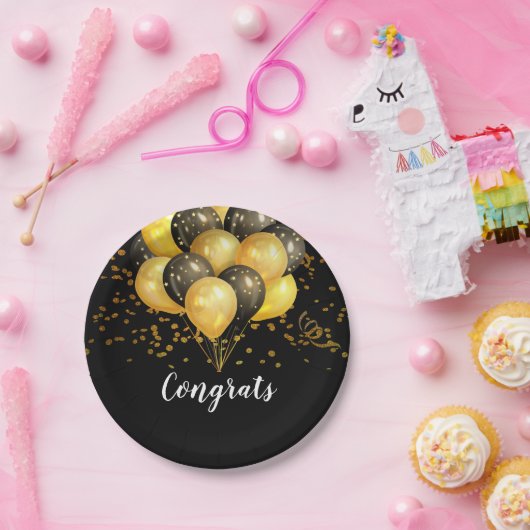 Modernes Party für die Altersvorsorge - Schwarz un Pappteller (Party)