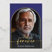 Modernes Party für die Blaue Altersversorgung Folieneinladung (Vorderseite)