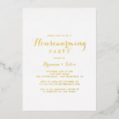 Modernes Party für die Kalligrafie Folieneinladung (Vorderseite)