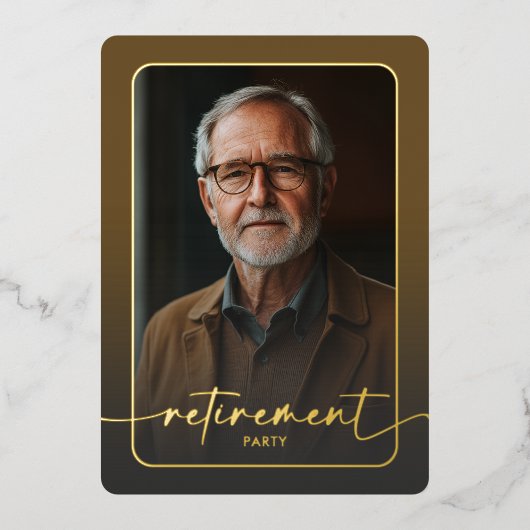 Modernes Party für die Mindestruhestandzeit von br Folieneinladung (Vorderseite)