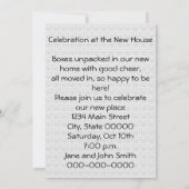 Modernes Party für die Wohnungsaufwärmung des Mitt Einladung (Rückseite)