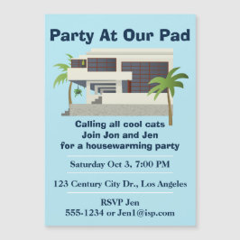 Modernes Party für die Wohnungsaufwärmung des Mitt Magnetkarte