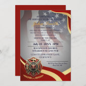 Modernes Party für Feuerwehrmänner Einladung (Vorne/Hinten)