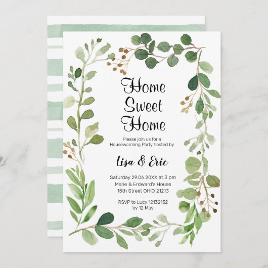 Modernes Party für Grünflächen Einladung (Vorne/Hinten)