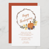 Modernes Party für Kürbiskröten im Herbst Einladung (Vorne/Hinten)