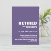 Modernes Party für Lila Minimalistische Altersvers Einladung (Stehend Vorderseite)