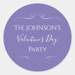 Modernes Party für Lila Valentinstag Runder Aufkleber