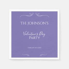 Modernes Party für Lila Valentinstag Serviette