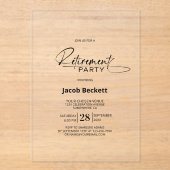 Modernes Party für Minimalistische Altersversorgun Acryleinladungen (Vorderseite)