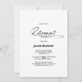 Modernes Party für Minimalistische Altersversorgun Einladung (Vorderseite)