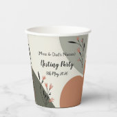 Modernes Party für Neugeborene als Eltern Pappbecher (Vorderseite)