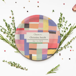 Modernes Party für Niedliche Farbblöcke - Altersvo Pappteller