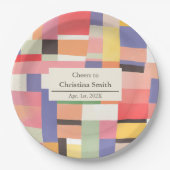 Modernes Party für Niedliche Farbblöcke - Altersvo Pappteller (Vorderseite)