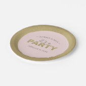 Modernes Party für Rosa und Gold Pappteller (Schrägansicht)