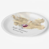 Modernes Party für Ruhestand Champagne Glitzer Nap Pappteller (Schrägansicht)