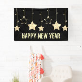 Modernes Party für Schwarz und Gold-Silvester Banner (Insitu)