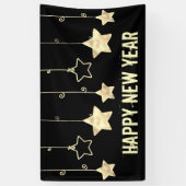 Modernes Party für Schwarz und Gold-Silvester Banner (Vertikal)