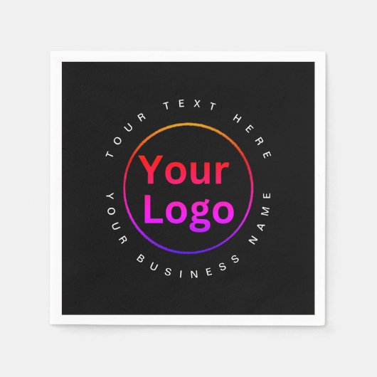 Modernes Party für Schwarze Unternehmen Serviette (Vorderseite)
