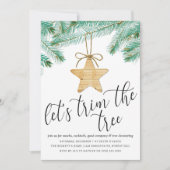 Modernes Party für Wasserfarben Pine Tree Einladung (Vorderseite)
