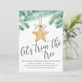 Modernes Party für Wasserfarben Pine Tree Einladung (Stehend Vorderseite)