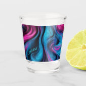 Modernes Party Glasses-Blau und Rosa- Schnapsglas (Vorderseite)