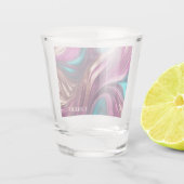 Modernes Party Glasses-Magenta Türkis und Gold- Schnapsglas (Rückseite)