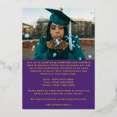 MODERNES PARTY | Gruppe der Lila Gold 2025 Folieneinladung (Rückseite)