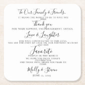 Modernes Party/Hochzeit Vielen Dank Rechteckiger Pappuntersetzer (Vorderseite)