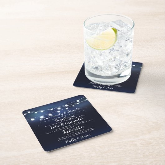 Modernes Party/Hochzeit Vielen Dank Rechteckiger Pappuntersetzer (Vor Ort)