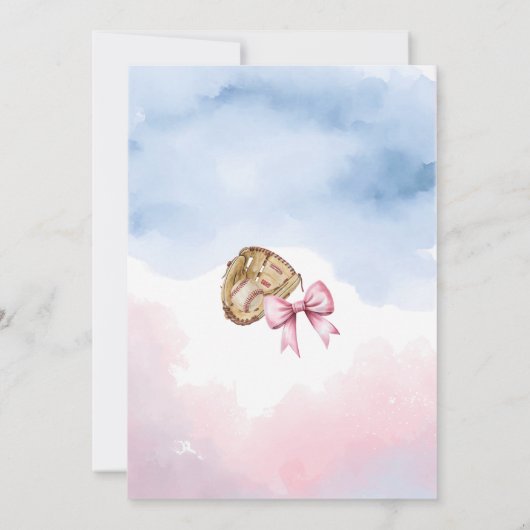 Modernes Party im Baseball- oder Bows-Geschlechter Einladung (Rückseite)