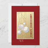 Modernes Party in Gold und Rot Einladung (Vorderseite)