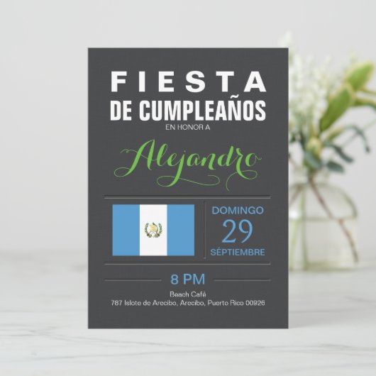 Modernes Party in Guatemala Einladung (Stehend Vorderseite)