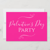 Modernes Party in Hot Pink Palentine Einladung (Rückseite)
