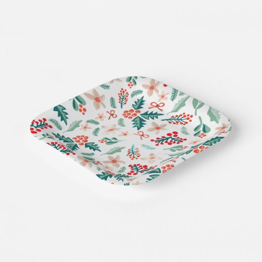 Modernes Party in Rot und Grün Pappteller (Gewinkelt)