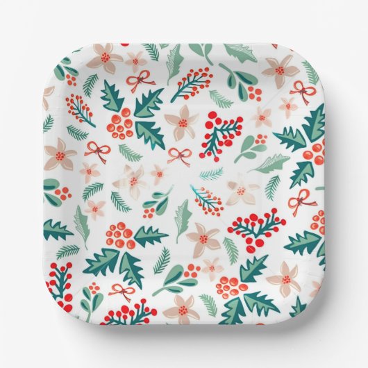 Modernes Party in Rot und Grün Pappteller (Vorderseite)