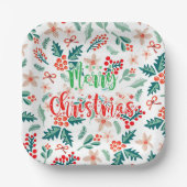 Modernes Party in Rot und Grün Pappteller (Vorderseite)