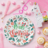 Modernes Party in Rot und Grün Pappteller (Party)