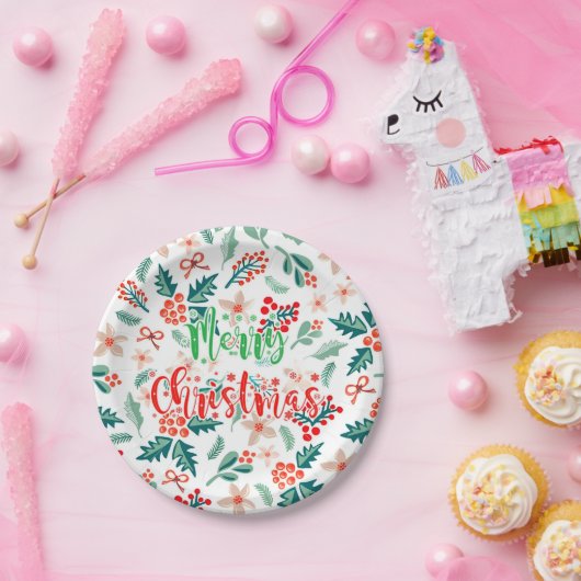 Modernes Party in Rot und Grün Pappteller (Party)