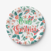 Modernes Party in Rot und Grün Pappteller (Vorderseite)