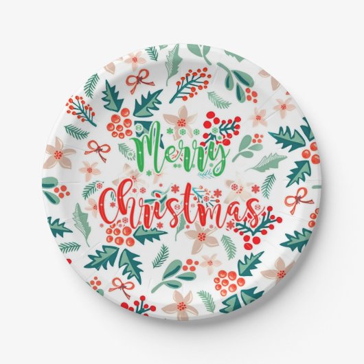 Modernes Party in Rot und Grün Pappteller (Vorderseite)