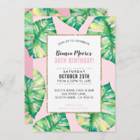 MODERNES PARTY INVITE Tropische Monstera Blätter