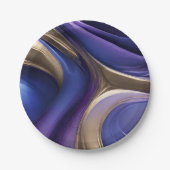 Modernes Party-Lieferprogramm - Blau Lila und Gold Pappteller (Vorderseite)