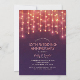Modernes Party Lights 10. Hochzeitstag Einladung