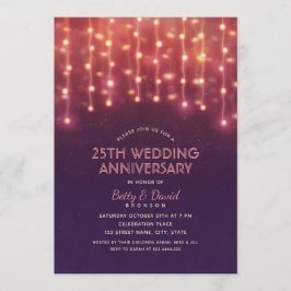 Modernes Party Lights 25. Hochzeitstag Einladung