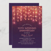 Modernes Party Lights 50. Hochzeitstag Einladung (Vorne/Hinten)