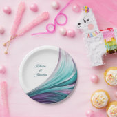 Modernes Party - Lila und grün- Pappteller (Party)