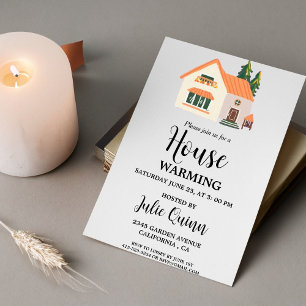 Modernes Party Minimalistisch House Erwärmung Einladung